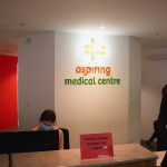 Aspiring Medical Centre, custom cut 3-D reception light box 