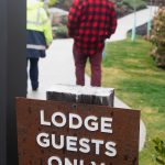 Lodge directional corten steel sign 