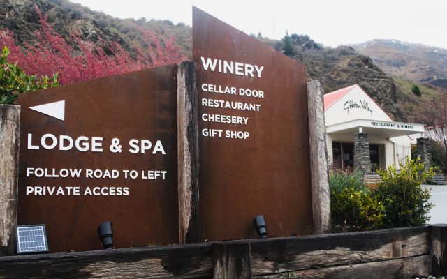 Gibbston Valley Winery – corten steel directional signage